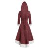 Hooded Faux Fur High Low Midi Dress - Image 3