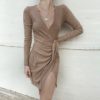 Irregular Sexy Off Shoulder Bodycon Mini Dress - Image 3