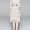 Jewel Neck Long Sleeves Layered Buttons Mini Dress - Image 3