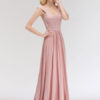 Lace A Line V Neck Short Sleeve Floor Length Wedding Party Bridesmaid Dresses - Image 3