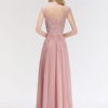 Lace A Line V Neck Short Sleeve Floor Length Wedding Party Bridesmaid Dresses - Image 4