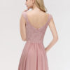 Lace A Line V Neck Short Sleeve Floor Length Wedding Party Bridesmaid Dresses - Image 6