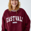 Logo Letters Stripe Rib Knit Cuff Long Sleeve Pullover Sweatshirt - Image 3
