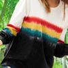 Long Sleeve Sweatshirts Ombre Women Oversized Casual Top - Image 2