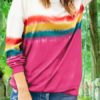 Long Sleeve Sweatshirts Ombre Women Oversized Casual Top - Image 4