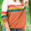 Long Sleeve Sweatshirts Ombre Women Oversized Casual Top - Image 6