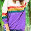 Long Sleeve Sweatshirts Ombre Women Oversized Casual Top - Image 9