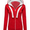 Long Sleeve Two Tone Zip Up Hoodie Jacket - Image 4