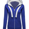 Long Sleeve Two Tone Zip Up Hoodie Jacket - Image 7