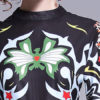 Long Sleeves Floral Print Crewneck Layered Floor Maxi Dress - Image 4