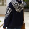 Long Sleeves Leopard Print Hooded Sweatshirt - Image 3