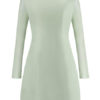 Long Sleeves Printed Jewel Neck Vintage Dress - Image 3