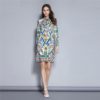 Casual Bow Tie Long Sleeve Shirt Dress
