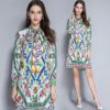 Casual Bow Tie Long Sleeve Shirt Dress - Image 3