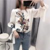 O Neck Bow Tie Puff Sleeve Top