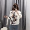 O Neck Bow Tie Puff Sleeve Top - Image 2