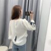 O Neck Bow Tie Puff Sleeve Top - Image 4