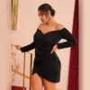 Off Shoulder Cross Wrap Glamorous Sexy Short Party Dress - Image 5