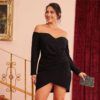 Off Shoulder Cross Wrap Glamorous Sexy Short Party Dress