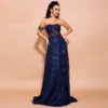 Off Shoulder Sexy Elegant High Split Backless Maxi Dress - Image 2
