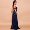 Off Shoulder Sexy Elegant High Split Backless Maxi Dress - Image 4