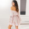 Off Shoulder Tassel Ruffles Mini Dress - Image 4