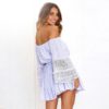 Off Shoulder Tassel Ruffles Mini Dress - Image 6