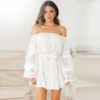 Off Shoulder Tassel Ruffles Mini Dress - Image 7