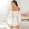 Off Shoulder Tassel Ruffles Mini Dress - Image 8