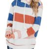 Outerwear Hoodies Long Sleeves Stripes Hooded Sweatshirt - Image 2