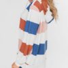 Outerwear Hoodies Long Sleeves Stripes Hooded Sweatshirt - Image 3