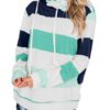 Outerwear Hoodies Long Sleeves Stripes Hooded Sweatshirt - Image 5