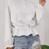 Outerwear Long Sleeves Ruffles Sweatshirt - Image 2
