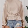 Outerwear Long Sleeves Ruffles Sweatshirt - Image 3