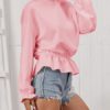 Outerwear Long Sleeves Ruffles Sweatshirt - Image 5
