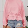 Outerwear Long Sleeves Ruffles Sweatshirt - Image 6