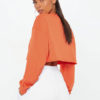 Oversized Half Zip Long Sleeve Cropped Sweatshirt - Image 2