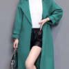 Oversized Trench Coat Turndown Collar Pockets Wrap Coat - Image 2