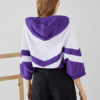 Oversized Two Tone Half Sleeve Pullover Hooded Sweatshirt - Image 2