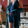 Pajamas Sleepwear Lace Straps Neck Velour Lingerie - Image 4