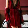Pajamas Sleepwear Strap Neck Velour Lingerie