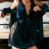 Pajamas Sleepwear Strap Neck Velour Lingerie - Image 6