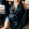 Pajamas Sleepwear Strap Neck Velour Lingerie - Image 7