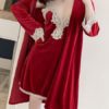 Pajamas Sleepwear Straps Neck Velour Lingerie - Image 7