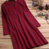 Plaid Long Sleeve Loose Crew Neck Plus Size Vintage Dress - Image 3