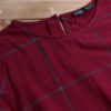 Plaid Long Sleeve Loose Crew Neck Plus Size Vintage Dress - Image 8
