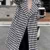 Plaid Turndown Collar Pockets Casual Coat - Image 2
