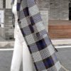 Plaid Turndown Collar Pockets Casual Wrap Coat - Image 3