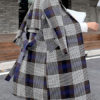 Plaid Turndown Collar Pockets Casual Wrap Coat - Image 4