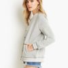 Polyester Stand Collar Stripes Jacket - Image 2